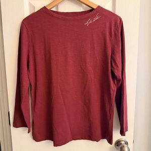 Elegant Long Sleeve Burgundy Top